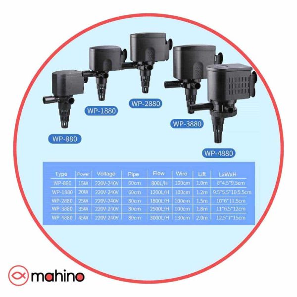 واتر پمپ آکواریوم مدل WP-3880 برند سوبو