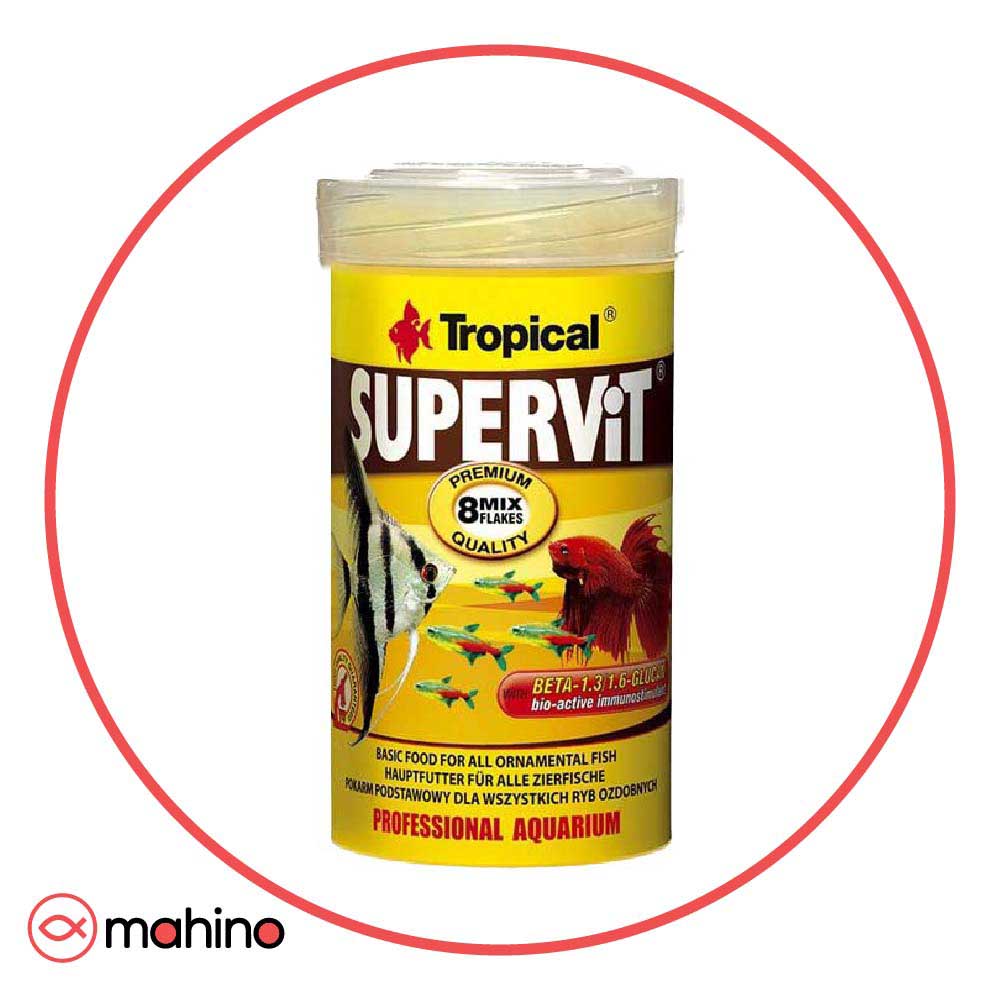 غذای ماهی سوپر ویت پولکی تروپیکال Supervit Flakes Tropical