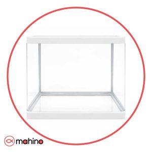 آکواریوم شیشه خم قاب دار درب دار سفید